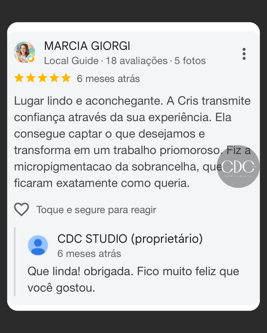 Depoimento real CDC Studio 1